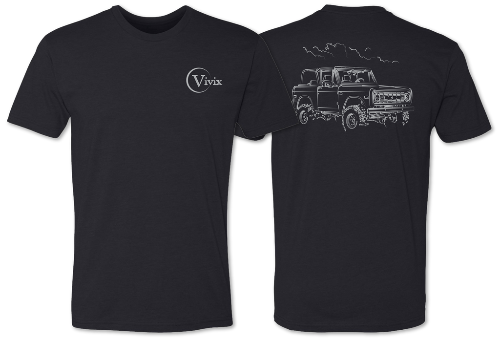 Unique hand drawn Ford Bronco on a tee shirt