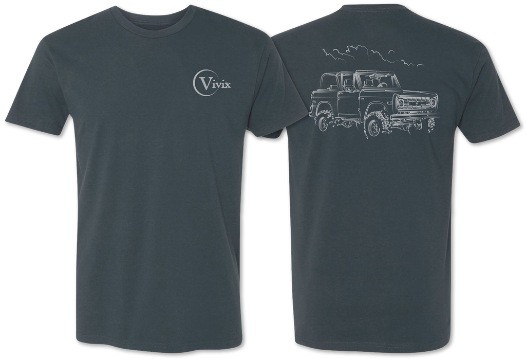 Artistic rendition of a Ford Bronco on a premium tee shirt 