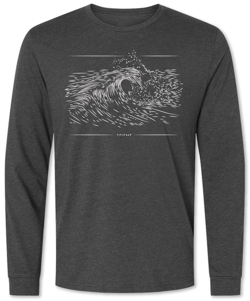 Detailed wave design on premium men’s tee shirt