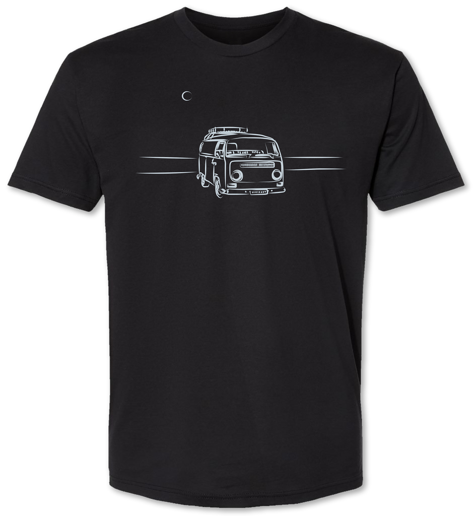 Hand drawn Volkswagen Bus on a premium unisex tee shirt