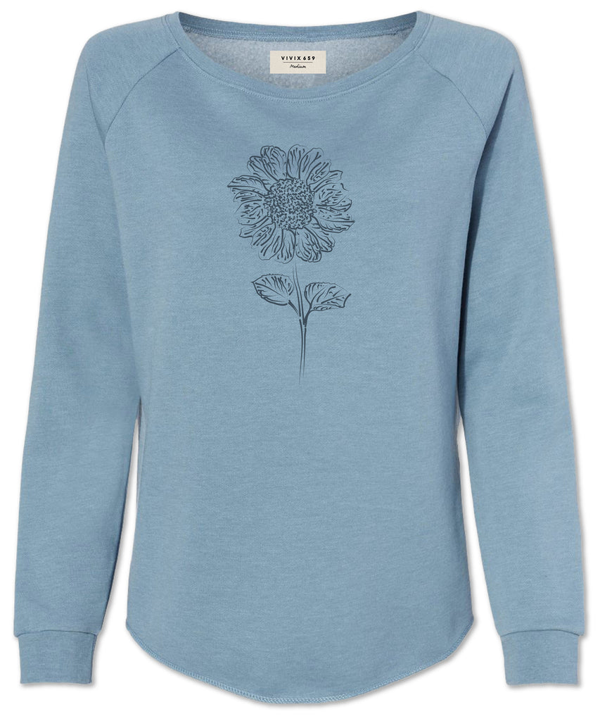 Women’s cozy sunflower fleece sweater