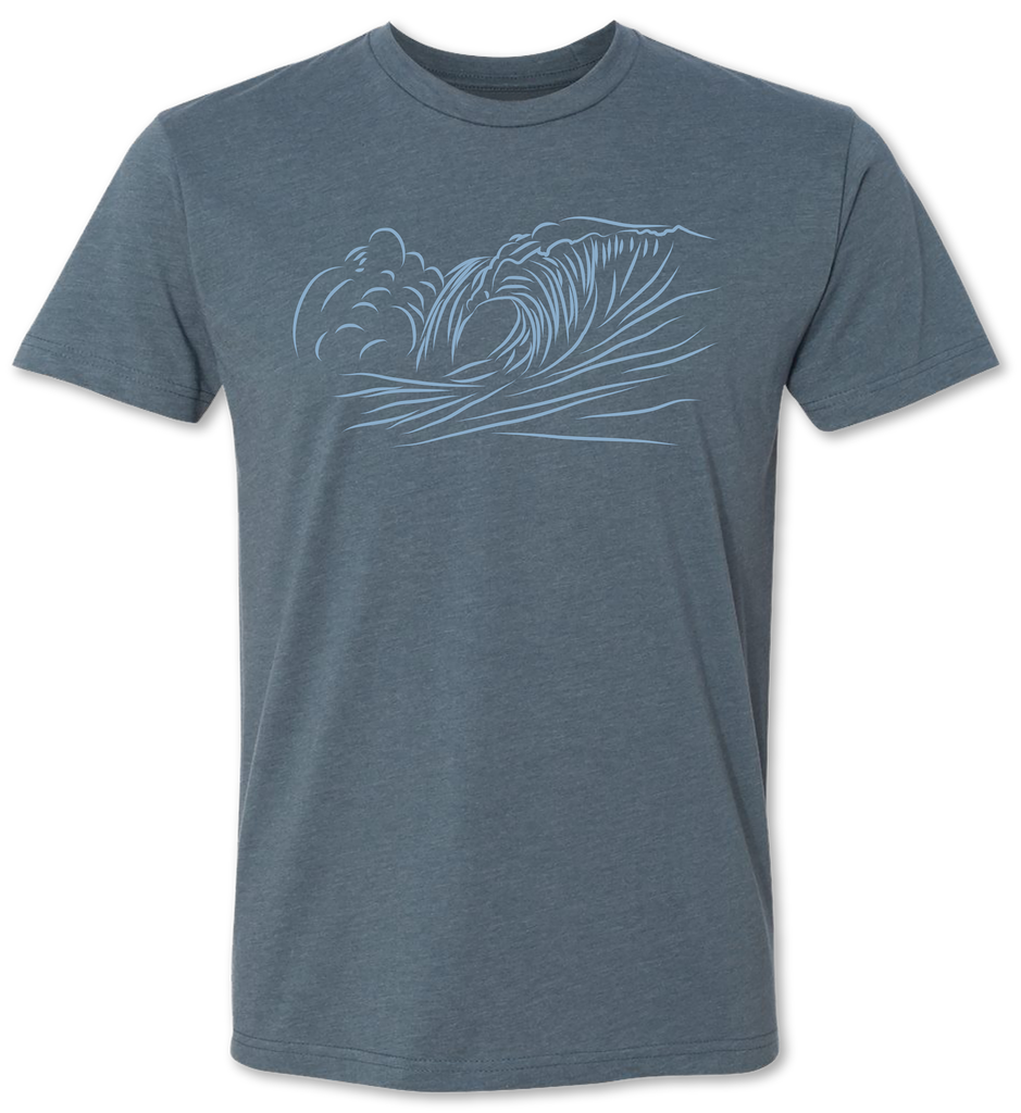 Hand drawn wave on a premium unisex tee shirt