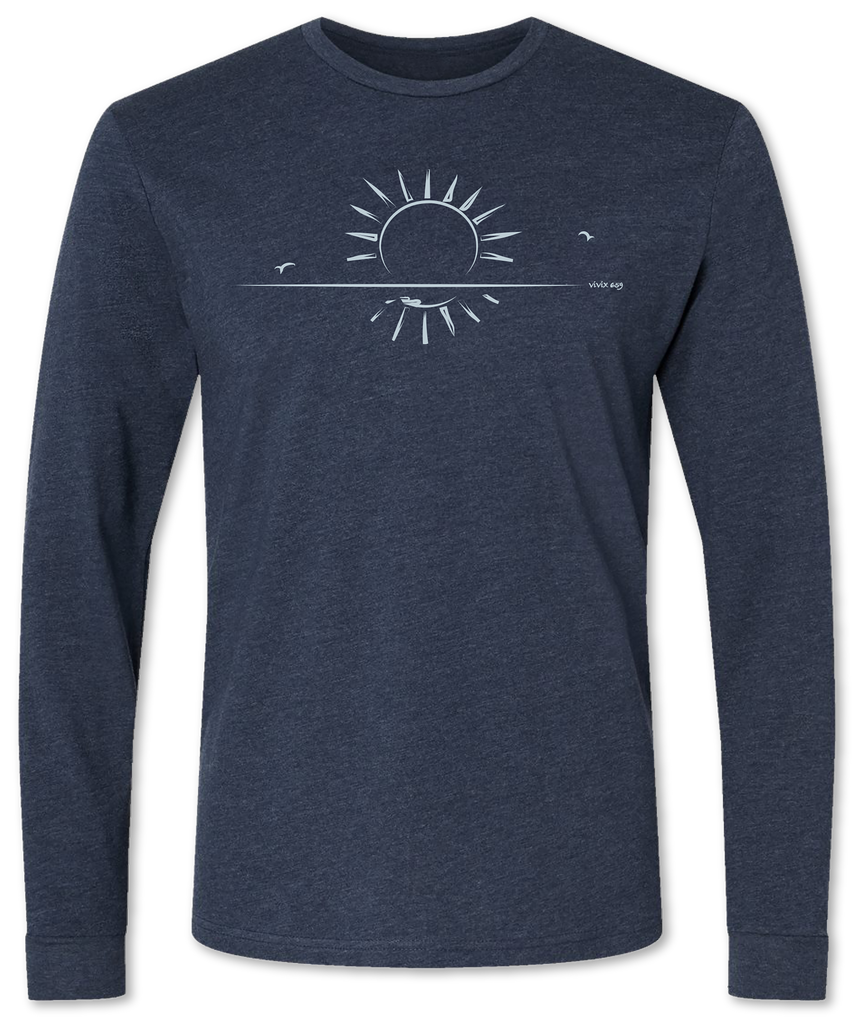 Premium unisex long sleeve tee shirt with a sun on it