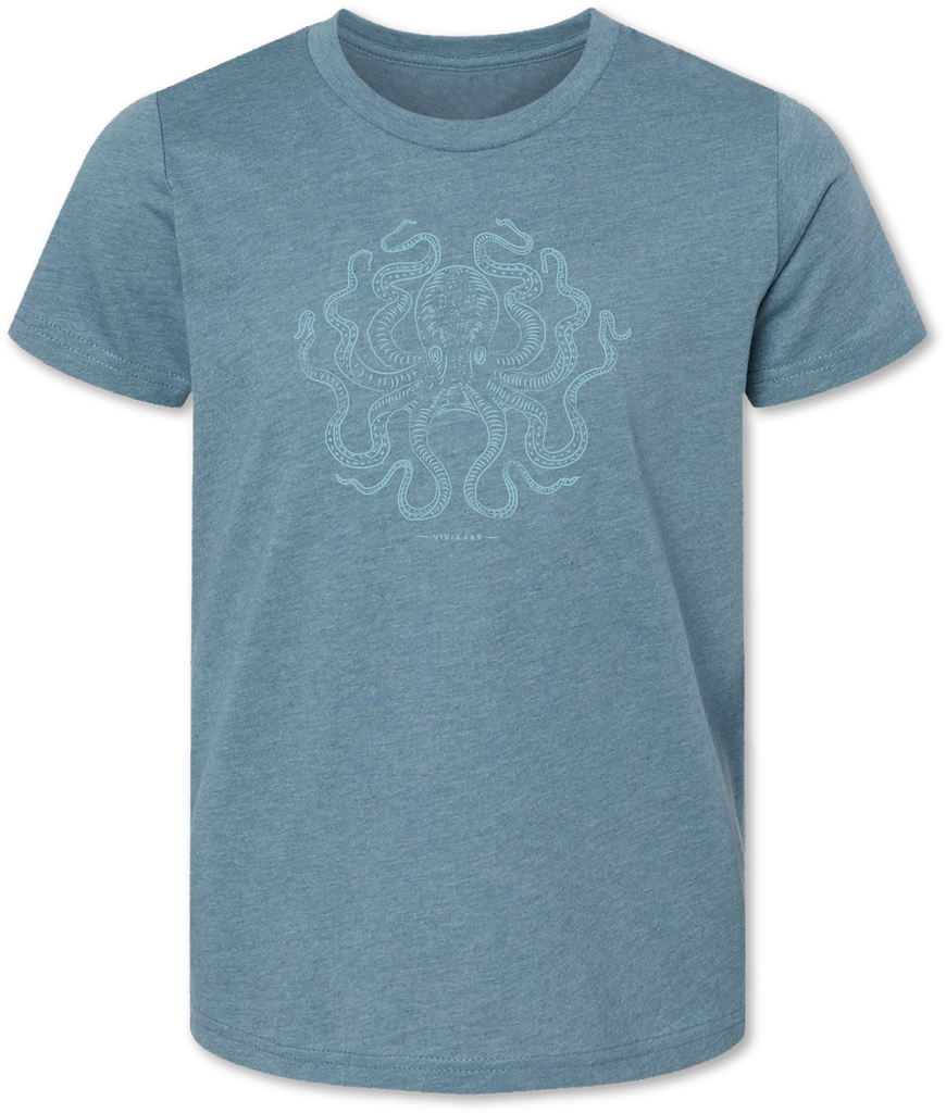 Vivix 659 tee shirt for youth with an octopus on it 