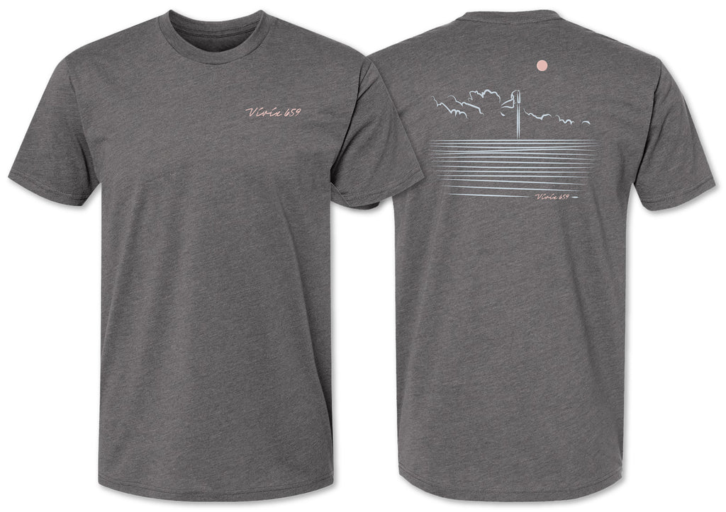 Golf course inspired tee shirt on a premium men's tee shirt