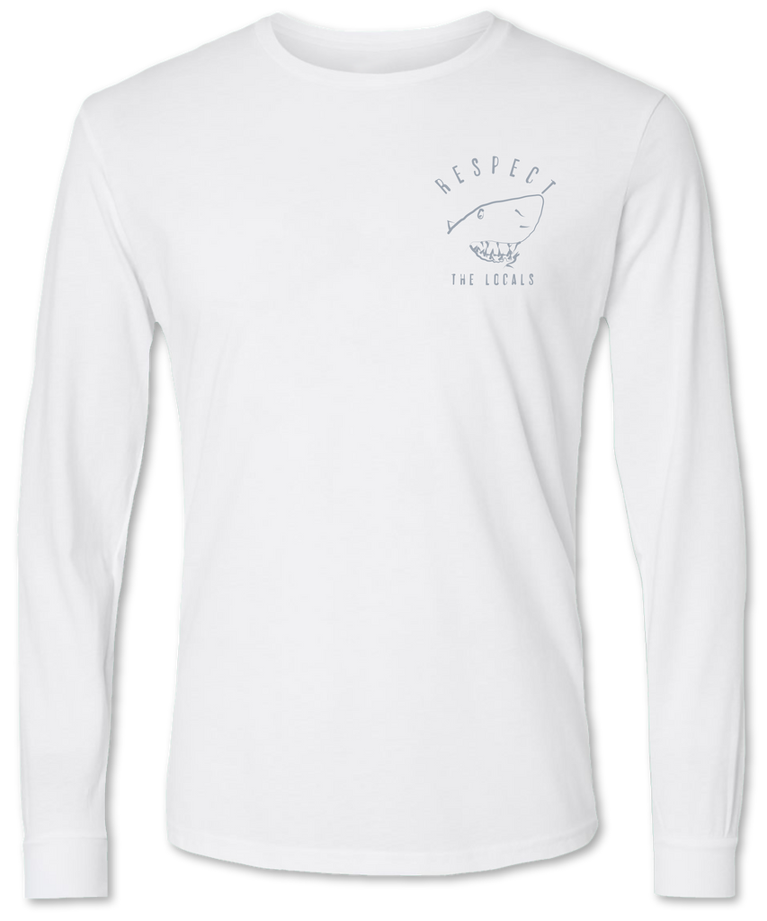 Hand drawn shark on a premium long sleeve tee shirt