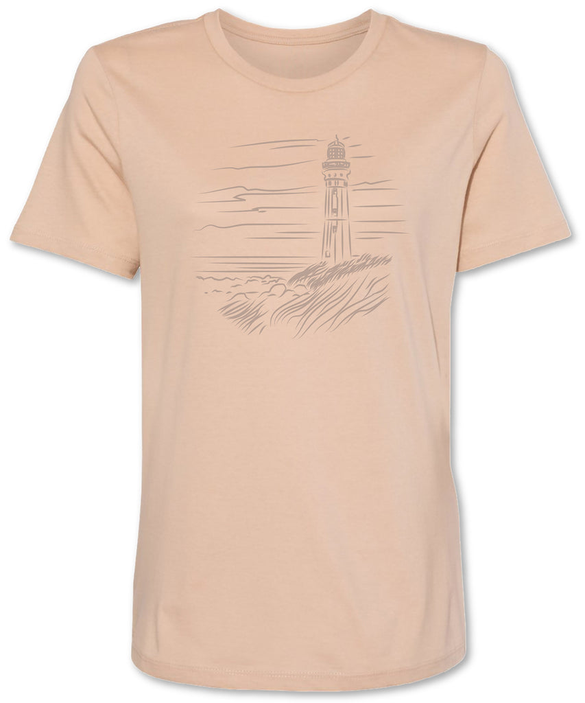 Fun lighthouse design on a girl’s premium tee shirt