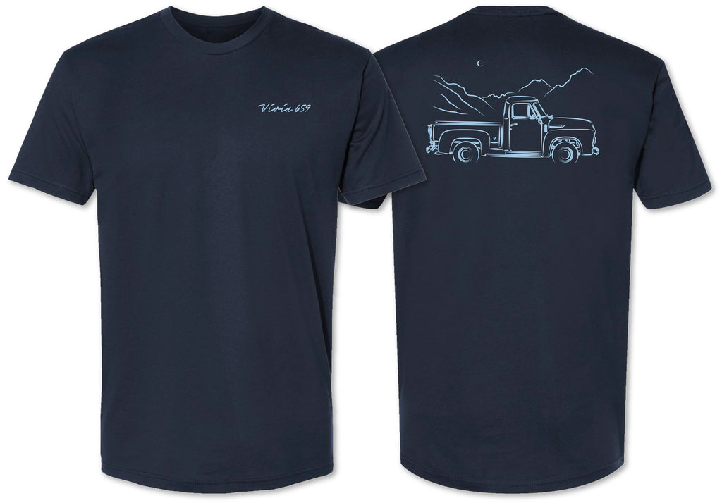 Vintage truck design on unisex tee shirt